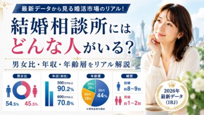 結婚相談所にはどんな人がいる？男女比・年収・年齢層をリアル解説