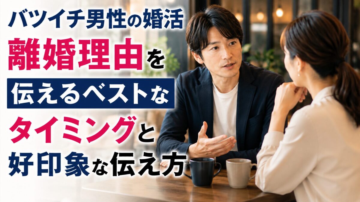 バツイチ男性の婚活｜離婚理由を伝えるベストなタイミングと好印象な伝え方