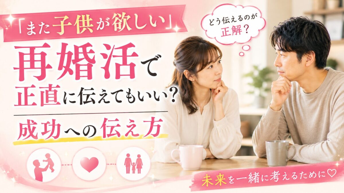 「また子供が欲しい」再婚活で正直に伝えてもいい？成功への伝え方