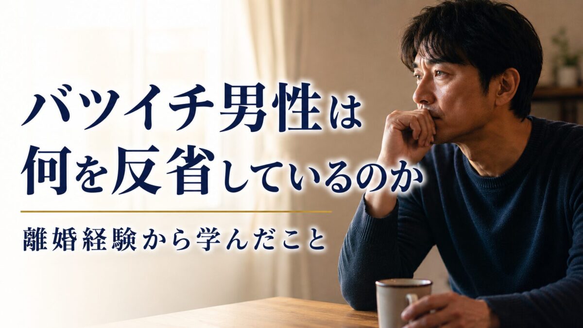 バツイチ男性は何を反省しているのか｜離婚経験から学んだこと