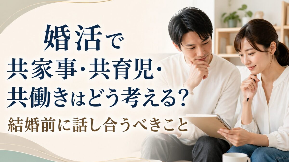 婚活で共家事・共育児・共働きはどう考える？結婚前に話し合うべきこと