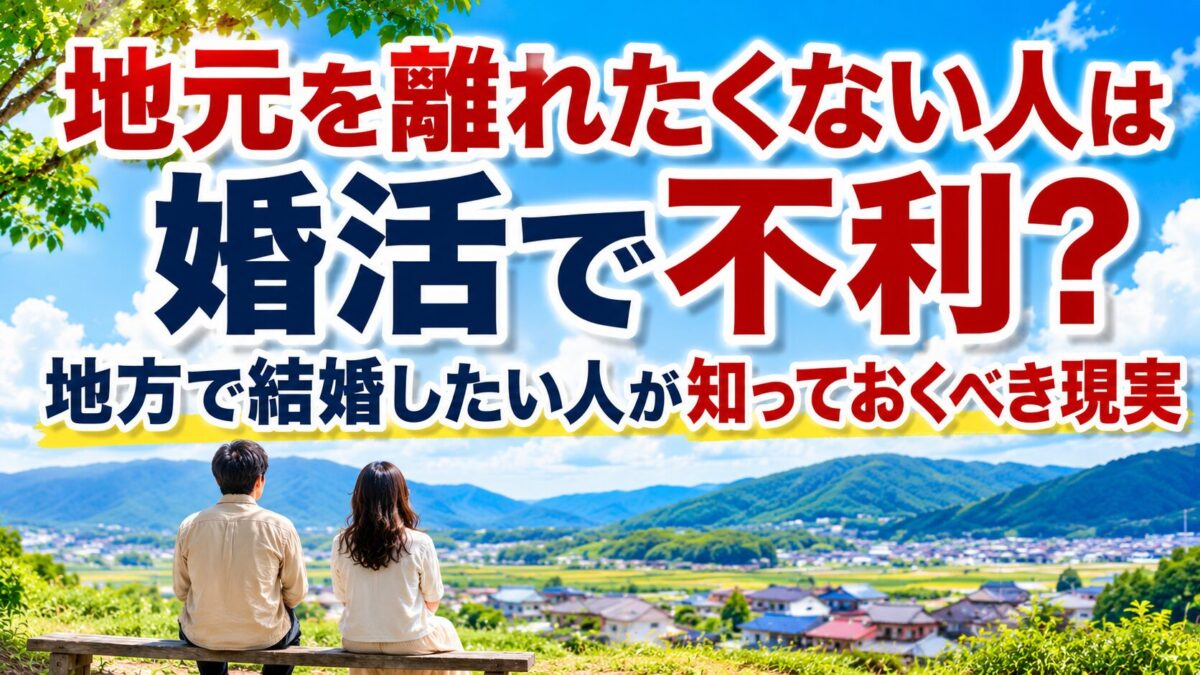 地元を離れたくない人は婚活で不利？地方で結婚したい人が知っておくべき現実