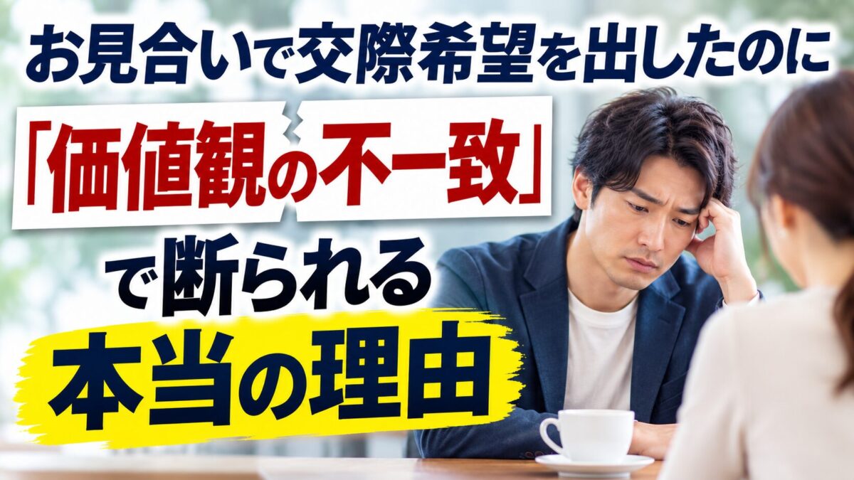 お見合いで交際希望を出したのに「価値観の不一致」で断られる本当の理由